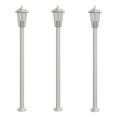 (silver, cm/ pcs) vidaXL Outdoor Floor Lamps Garden Light Pathway Standing Lamp Stainless Steel