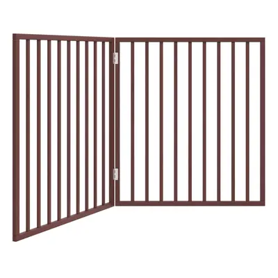 (brown, x x cm/ pcs) vidaXL Dog Gate with Door Foldable Dog Fence Pet Gate Pet Barrier Poplar Wo