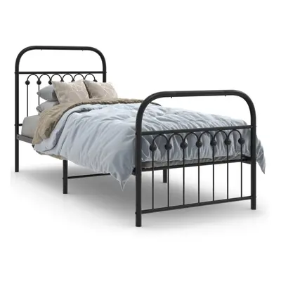 (black, x cm/ with headboard & footboard) vidaXL Metal Bed Frame with Headboard and Footboard Be