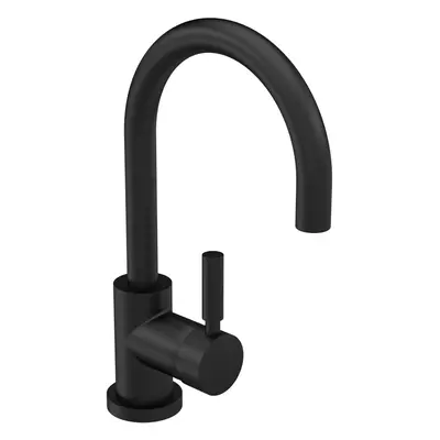 Contemporary Arch Round Tall Lever Mono Basin Mixer Tap (Waste Included) - Matt Black - Balterle