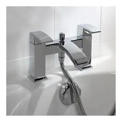 Chrome square waterfall style bath shower mixer tap