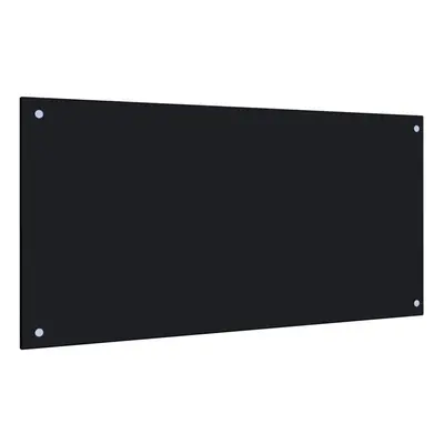 vidaXL Kitchen Backsplash Black 100x50cm Tempered Glass Kitchen Wall Panel