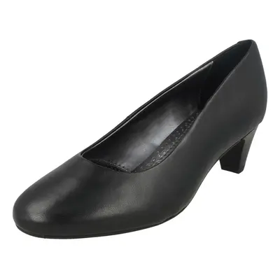 (UK 7, Black) Ladies Padders Court Shoe Jane - 2E Fit