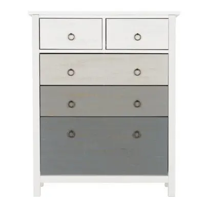 Vermont 3+2 Drawer Chest White/Grey