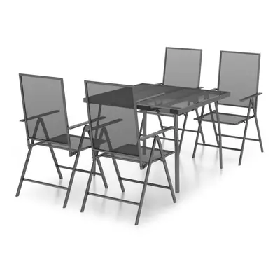 (100 cm table length/ piece) vidaXL Garden Dining Set Outdoor Dining Table and Chairs Anthracite