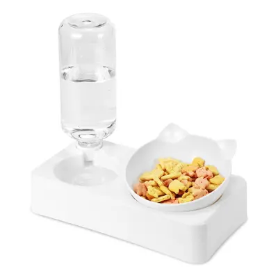 (S) Automatic Non-Slip Cat Elevated Cervical Spinal Bowls Pet Double Bowl for Feeding Container