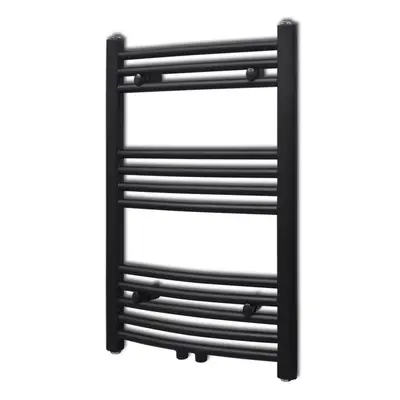 Curved Steel Towel Rail Central Heating Bathroom Radiator Black x mm