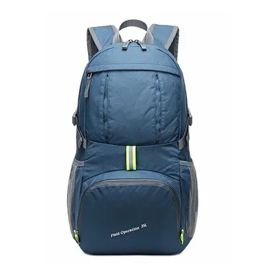 (Navy) 35L Folding Backpack Waterproof Handbag Ultralight 350g With Reflective Strip