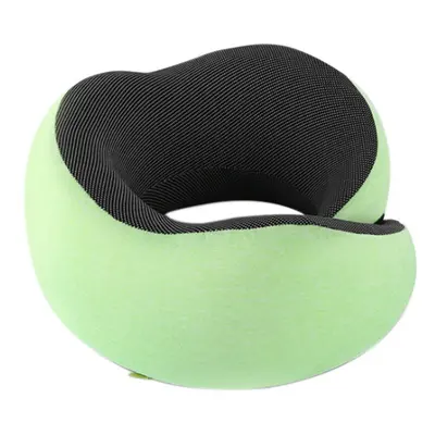 (Green) Memory Foam U-shaped Pillow Travel Portable Slow Rebound Neck Protective