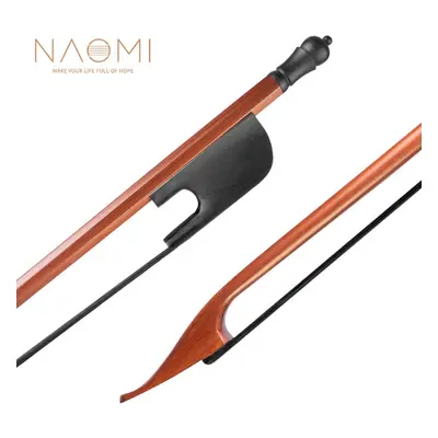 Classical Baroque Style Brazilwood Bow 4/4 Violin Bow Round Stick Black Horsehair Ebony Frog Lig