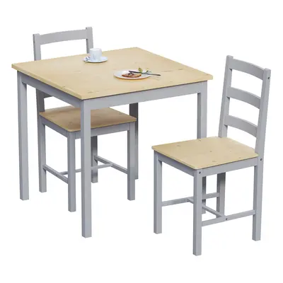 (Grey & Pine, Seater) Yorkshire Home Dining Set Chairs Table Wood