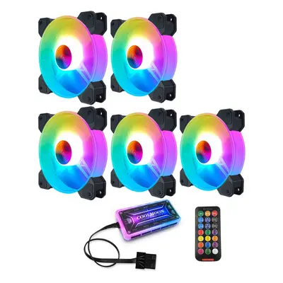 (5pcs) 12cm RGB Cooling Fans Quiet Computer Case Chassis Fan Computer PC Cooler for PC Computer 