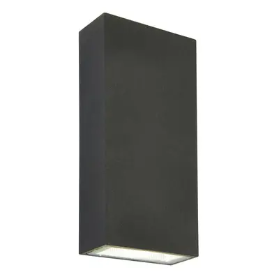 IP44 Outdoor Up & Down Wall Light Dark Anthracite Grey 5W Cool White LED Accent