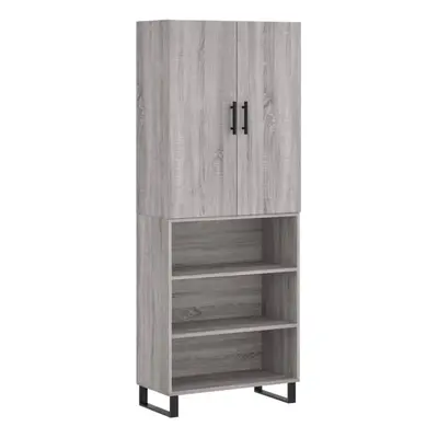 (grey sonoma, shelves) vidaXL Highboard Sideboard Storage Cabinet Side Cabinet White Engineered 