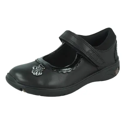 (Black, UK Child) Girls Clarks Formal School Shoes Sea Shimmer T