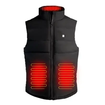 4-Heating Area Graphene Electric Heated Vest Men Outdoor Winter Warm USB Smart Thermostatic Heat