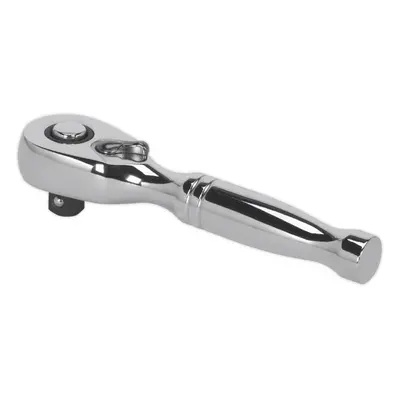 48-Tooth Stubby Pear-Head Ratchet Wrench - 1/4 Inch Sq Drive - Flip Reverse