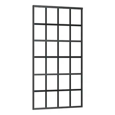 vidaXL Sliding Door Barn Door Sliding Door Panel ESG Glass and Aluminium Black