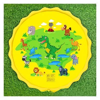 (Yellow) 1.7m Thickened Water Spray Printed Pad for Children Lawn Play Mat