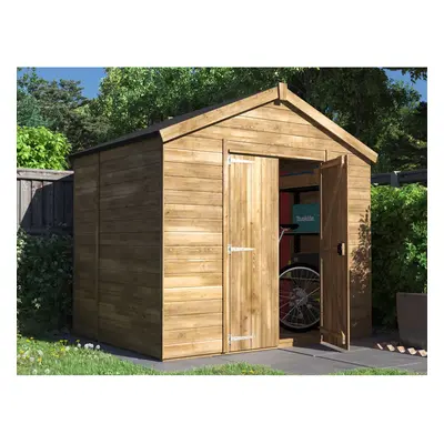 Dunster House Wooden Garden Shed 2.4m x 1.8m Outdoor Storage Building Overlord with Apex Roof