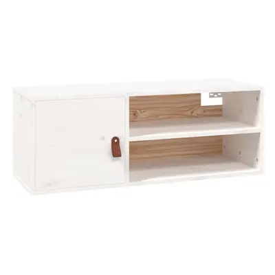 (White, 1) vidaXL 1/2x Solid Wood Pine Wall Cabinet Floating Rack Wall Unit Multi Colours