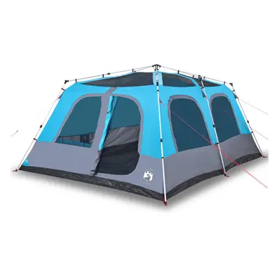 (Blue) vidaXL Family Tent Dome 10-Person Lightweight Tent Camping Tent Quick Release