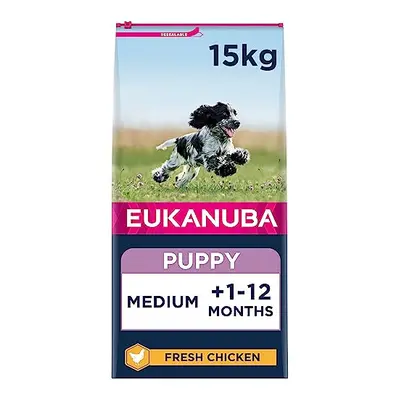 Eukanuba Complete Dry Dog Food for Puppy Medium Breeds with Fresh Chicken kg