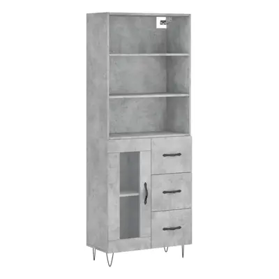 (concrete grey, glass door drawers) vidaXL Highboard Sideboard Cupboard Side Cabinet Grey Sonoma