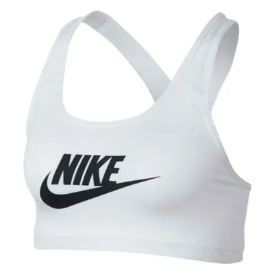 (L) Nike Swoosh Logo White Training Sports Bra