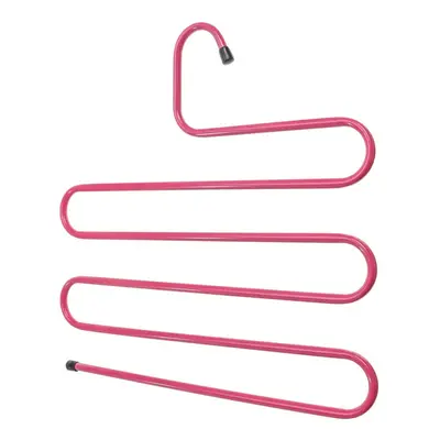 (Pink) 5Pcs Hanger Layers Shape Multi Clothes Layer Storage Pants Hang Storage Rack