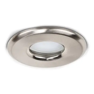 Pack of Bathroom/Shower/Soffit IP65 Rated Brushed Chrome Recessed Ceiling Downlights - Complete 