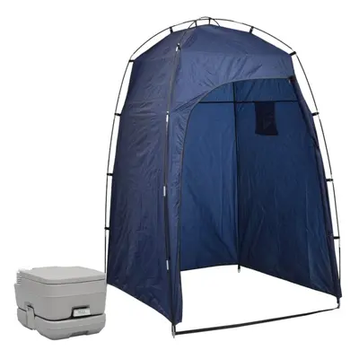 vidaXL Portable Camping Toilet with Tent 10+10 Privacy Travel Toilet Set