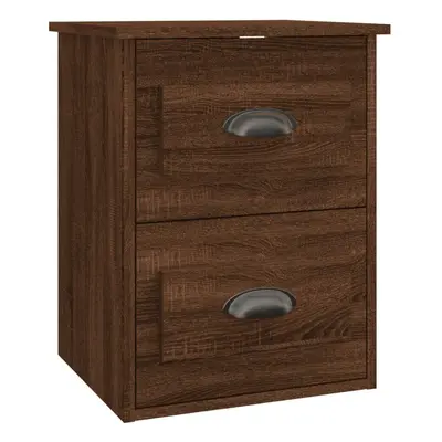 (brown oak, pcs) vidaXL Wall-mounted Bedside Cabinets Floating Storage Cabinets Hanging Cabinet