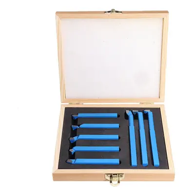 (8mm) 8Pcs Welding CNC Lathe Cutting Tool 8mm/10mm/12mm Carbide Turning Tool Set with Wooden Box