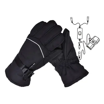 (Black, 60V) Heating Glove Winter Heated Skiing Gloves Waterproof Mittens Thermal Snowboard