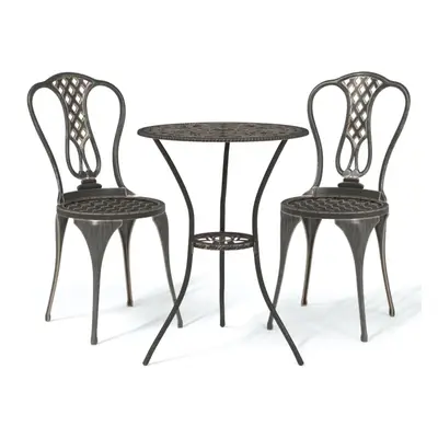 (bronze) vidaXL Bistro Set Piece Cast Aluminium Bistro Table and Chair Multi Colours