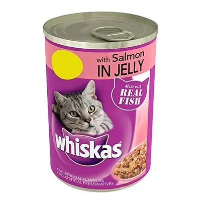 WHISKAS Can Salmon in Jelly 390g (Pack of 12)