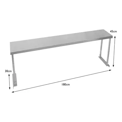 (Commercial Kitchen Prep Shelf Stainless Steel Double Overshelf Catering 1800mm) Commercial Over