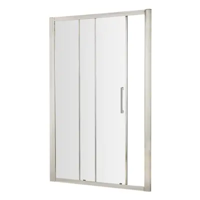 Sonic 8mm Toughened Safety Glass Single Sliding Shower Door & Bar Handle, Chrome, 1200mm - Balte