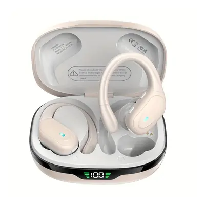 (Champagne) Noise Cancelling IPX7 Waterproof Wireless Earphones With Charging Case Charging Disp