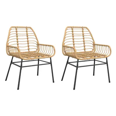 (brown) vidaXL Garden Chairs Outdoor Chair Patio Dining Chair Seat pcs Poly Rattan