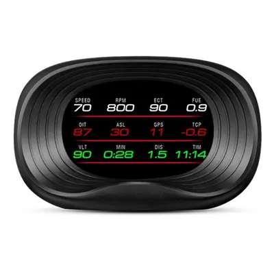 Car HUD Display, OBD+GPS Dual System Head Up Display High Definition Speedometer Diagnostic Tool