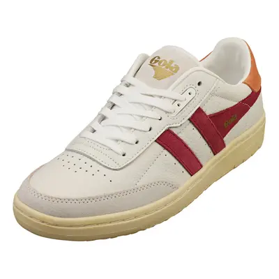 (7) Gola Falcon Womens Fashion Trainers in White Cerise