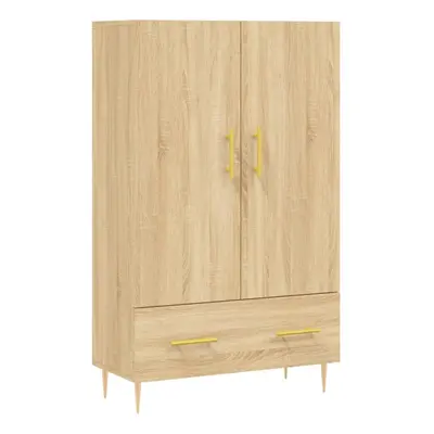 (sonoma oak) vidaXL Highboard Sideboard Storage Cabinet Side Cabinet White Engineered Wood