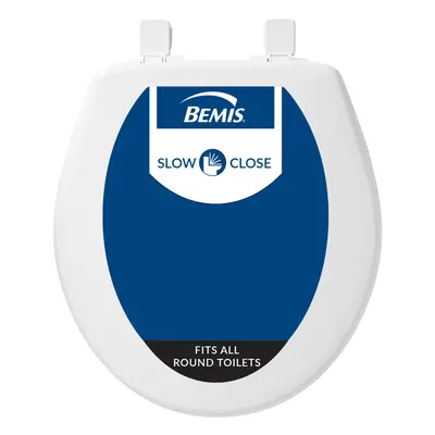 BEMIS 730SLEC Toilet Seat will Slow Close and Removes Easy for Cleaning, ROUND, Plastic, White