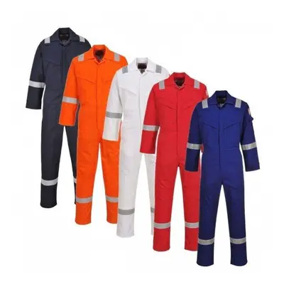 (White, Regular XXL) Portwest FR50 All Sizes Flame Resistant Anti-Static Boiler Suit Coverall Ov