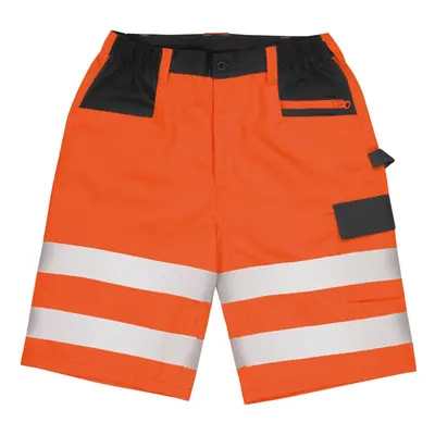 (XL, Fluorescent Orange) SAFE-GUARD by Result Mens Safety Cargo Shorts