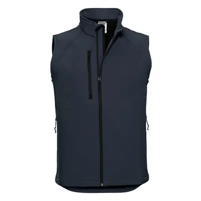 (S, French Navy) Russell Mens Layer Soft Shell Gilet Jacket