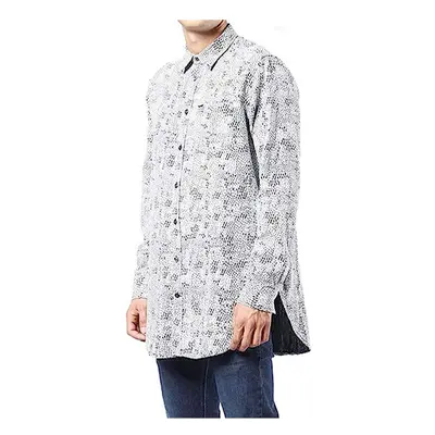 (Off White, L) DIESEL FILTY 0NANE Mens Shirt Long Sleeve Camicia NEW