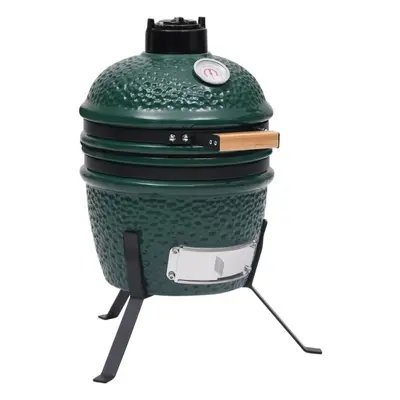 vidaXL 2-in-1 Kamado Barbecue Grill Smoker Ceramic Green Camping BBQ Grill